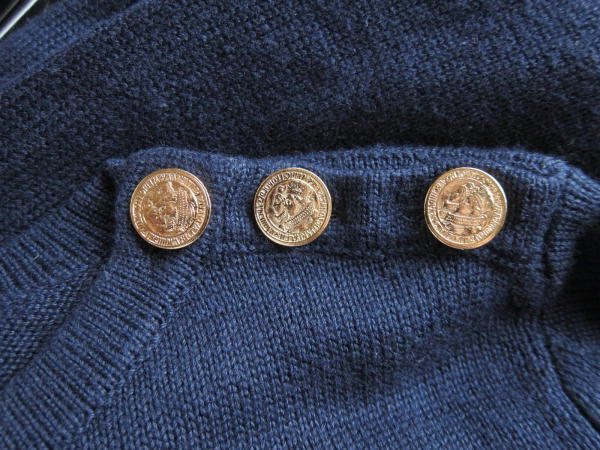 ドゥーズィエムクラス 金ボタン シルクカシミアニット NAVY紺　シルク　カシミア
