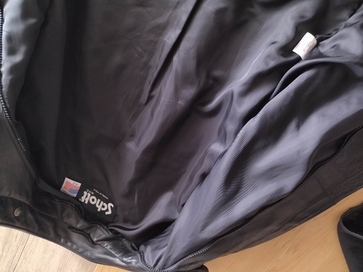 Schott Schott 641 42 XL LL одиночный байкерская куртка USA американский производства кожаная куртка кожа натуральная кожа кожаный жакет мотоцикл езда одиночный машина перевал touring 
