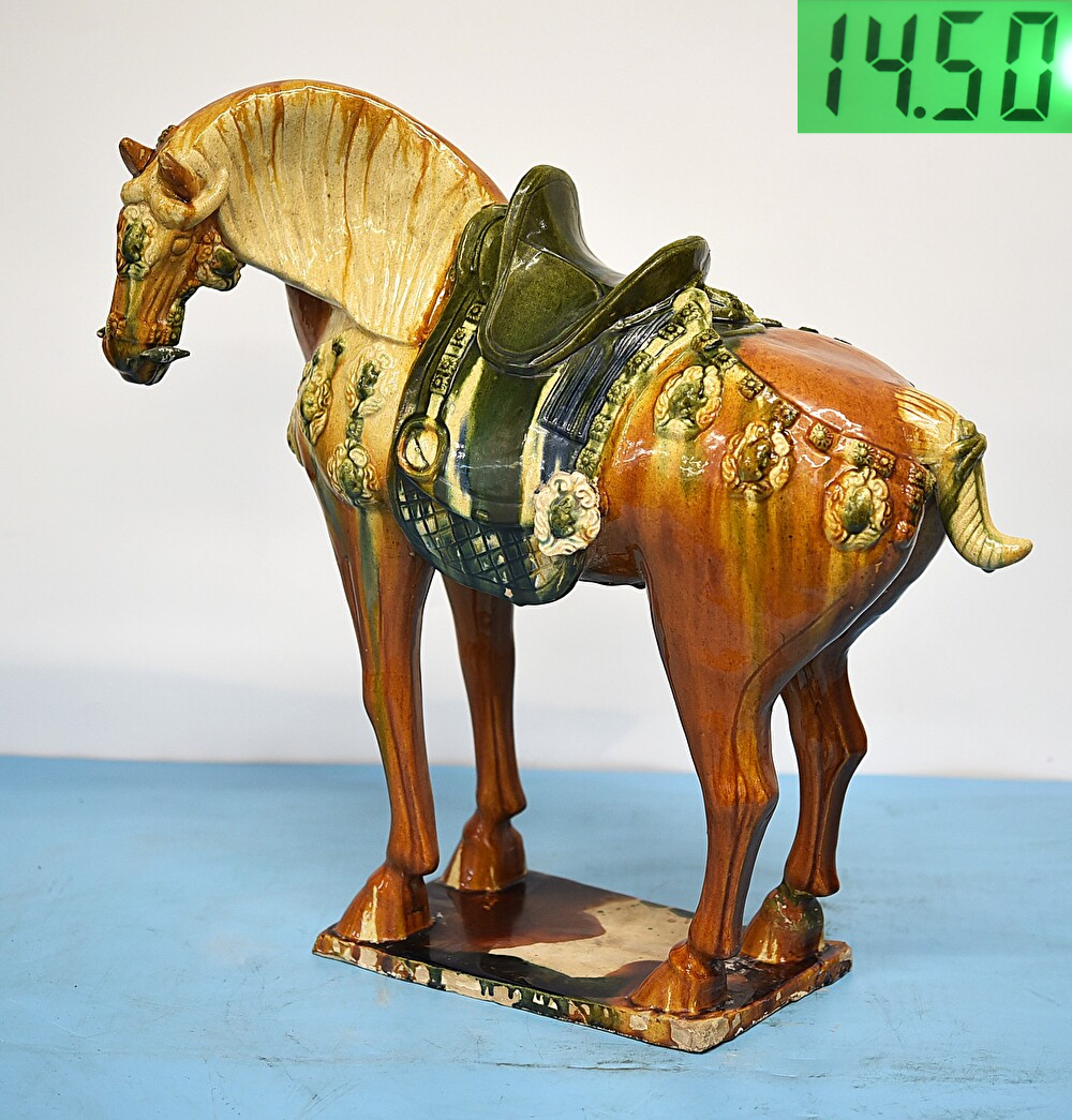 QY4-107【現状品】唐三彩 馬 うま 立馬 置物 オブジェ 陶器 陶芸 QY4-107【現状品】唐三彩 馬 うま 立馬 置物 オブジェ 陶器 陶芸