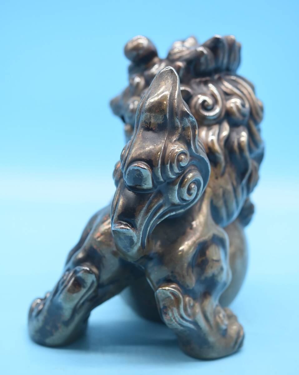QY4-96【現状品】九谷焼 玉乗り獅子 狛犬 シーサー 八幡窯 須栄 QY4-96【現状品】九谷焼 玉乗り獅子 狛犬 シーサー 八幡窯 須栄