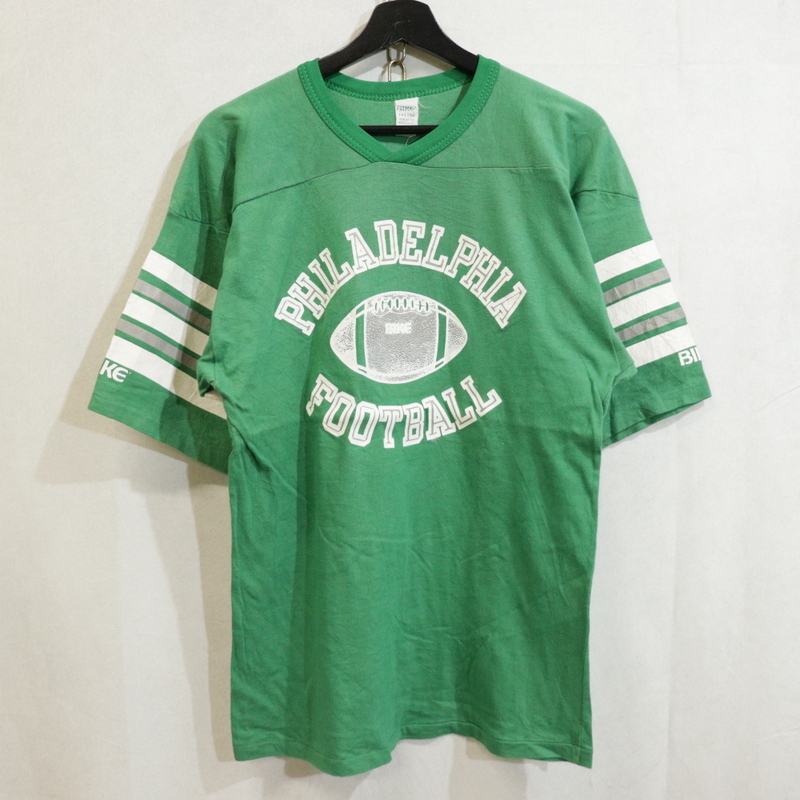 e361 80sビンテージ BIKE Vネック フットボールTシャツ USA製 e361 80sビンテージ BIKE Vネック フットボールTシャツ USA製