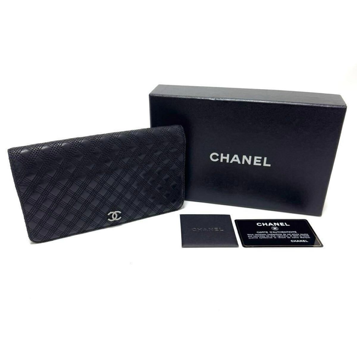 ◆CHANEL◆ ロングウォレット ブラック シャネル 長財布 二つ折り財布 ロングウォレット ブラック 黒