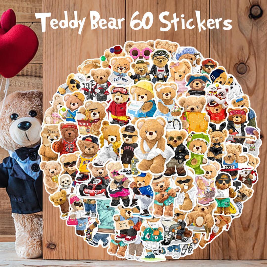 テディベア ステッカー 60枚セット 防水 シール Teddy bear クマ テディベア ステッカー 60枚セット 防水 シール Teddy bear クマ