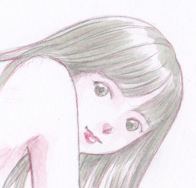 vivi 手描きイラスト「angel117」女の子 美少女 ロングヘア vivi 手描きイラスト「angel117」女の子 美少女 ロングヘア