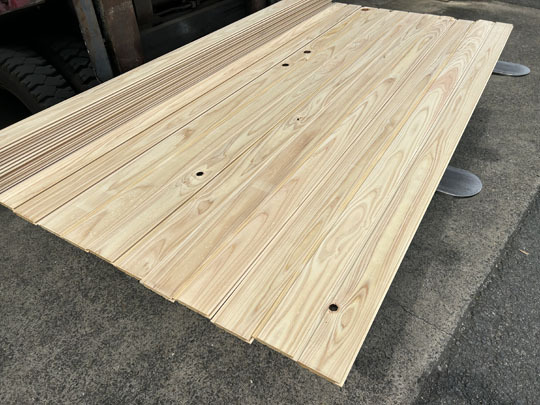 2-203-1【超目玉?訳ありB品】長さ1000mm檜ひのき 國産 檜ヒノキ 羽目板 無垢 無涂裝 本実目透 腰板 壁材天井床DIYリフォーム