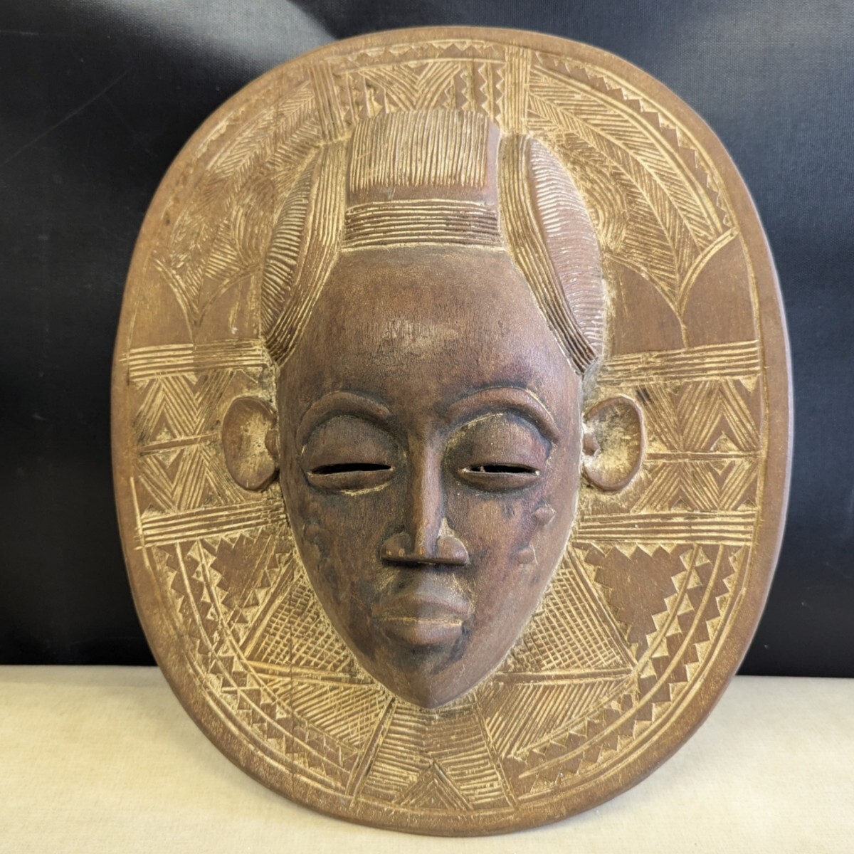 コートジボアール バウレ族 アフリカ西海岸 仮面 木彫 仏教美術 コートジボアール バウレ族 アフリカ西海岸 仮面 木彫 仏教美術