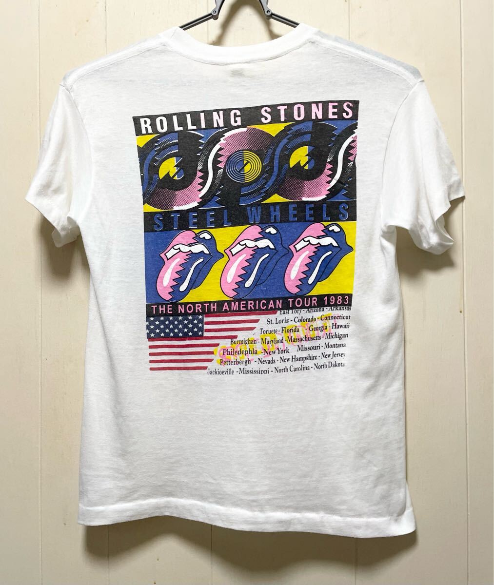 USA製ローリングストーンズ古着TシャツMバンドTロックTスクリーンスターズ USA製ローリングストーンズ古着TシャツMバンドTロックT