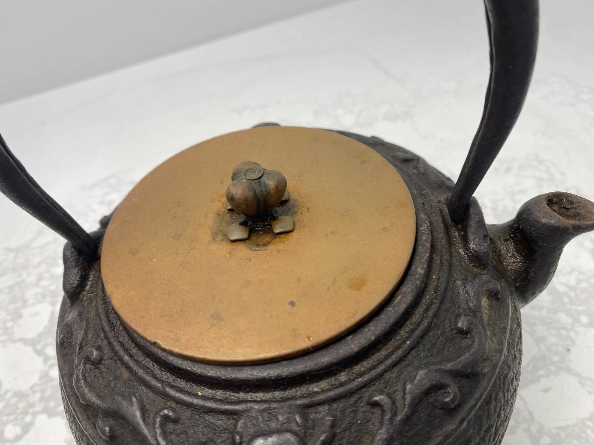 4/5☆龍文堂 造☆南部鉄器 鉄瓶 煎茶道具 茶道具 【中古/現状品 4/5☆龍文堂 造☆南部鉄器 鉄瓶 煎茶道具 茶道具 【中古/現状品