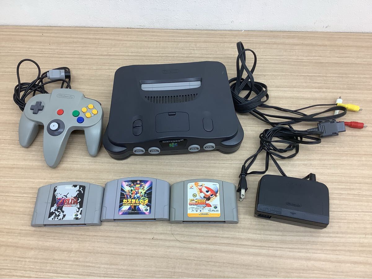 ◯代RZ074-A5T80【埼玉発】Nintendo64 本体+ソフト3本まとめ売り ◯代RZ074-A5T80【埼玉発】Nintendo64 本体+ソフト3本まとめ売り