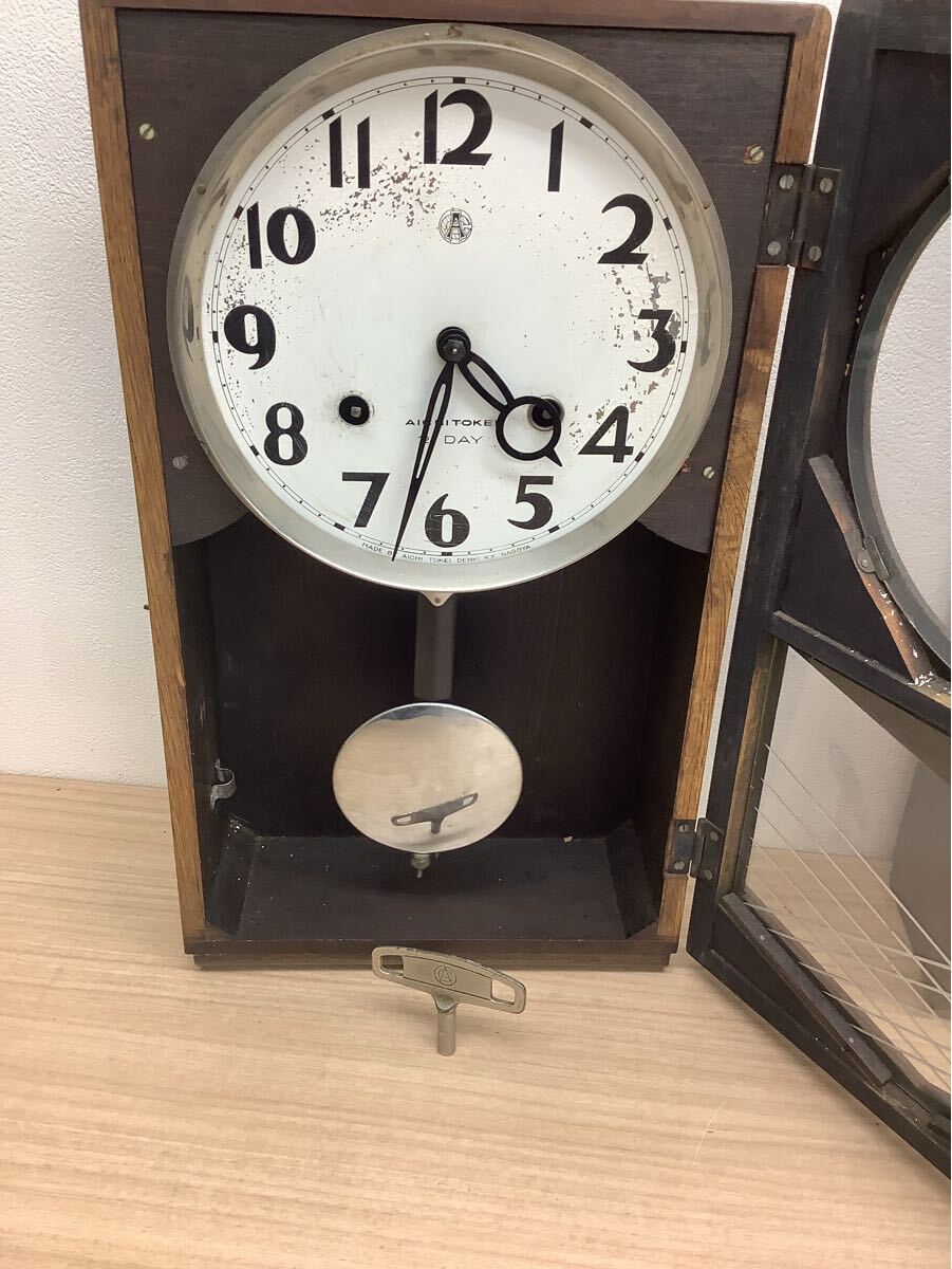 ◯営KU108-A10T100【埼玉発】アンティーク掛時計3点売り 愛知 ◯営KU108-A10T100【埼玉発】アンティーク掛時計3点売り 愛知