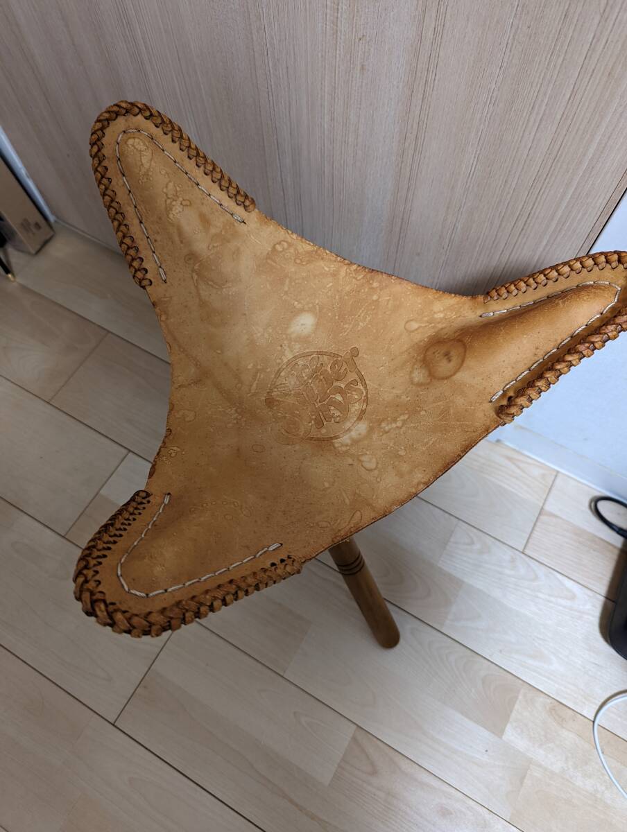  hysteric glamour chair ヒステリックグラマー レザーハンティングチェア 折りたたみ ノベルティ ウッド キャンプ アウトドア