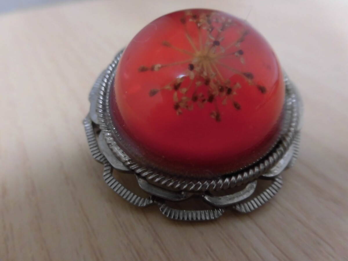 中古品★昭和レトロ　ヴィンテージ　アンティーク★水中花　花　ブローチ　ネックレストップ★1個_画像1