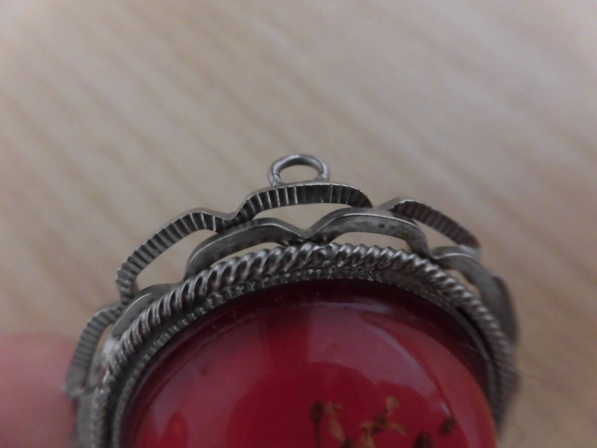 中古品★昭和レトロ　ヴィンテージ　アンティーク★水中花　花　ブローチ　ネックレストップ★1個_画像8