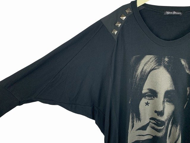 HYSTERIC GLAMOUR / ヒステリック?グラマー カットソー 七分袖 ヒスガール スタッズ ドルマン袖 サイズ : F(フリー) ブラック