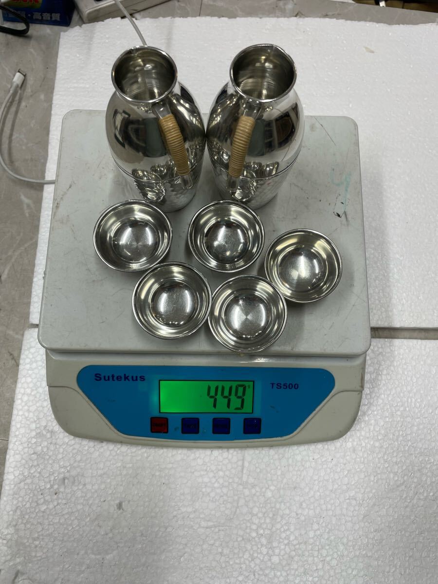 錫製 本錫 酒器7点セット ちろり お猪口 ちろり2個 猪口5個 盃