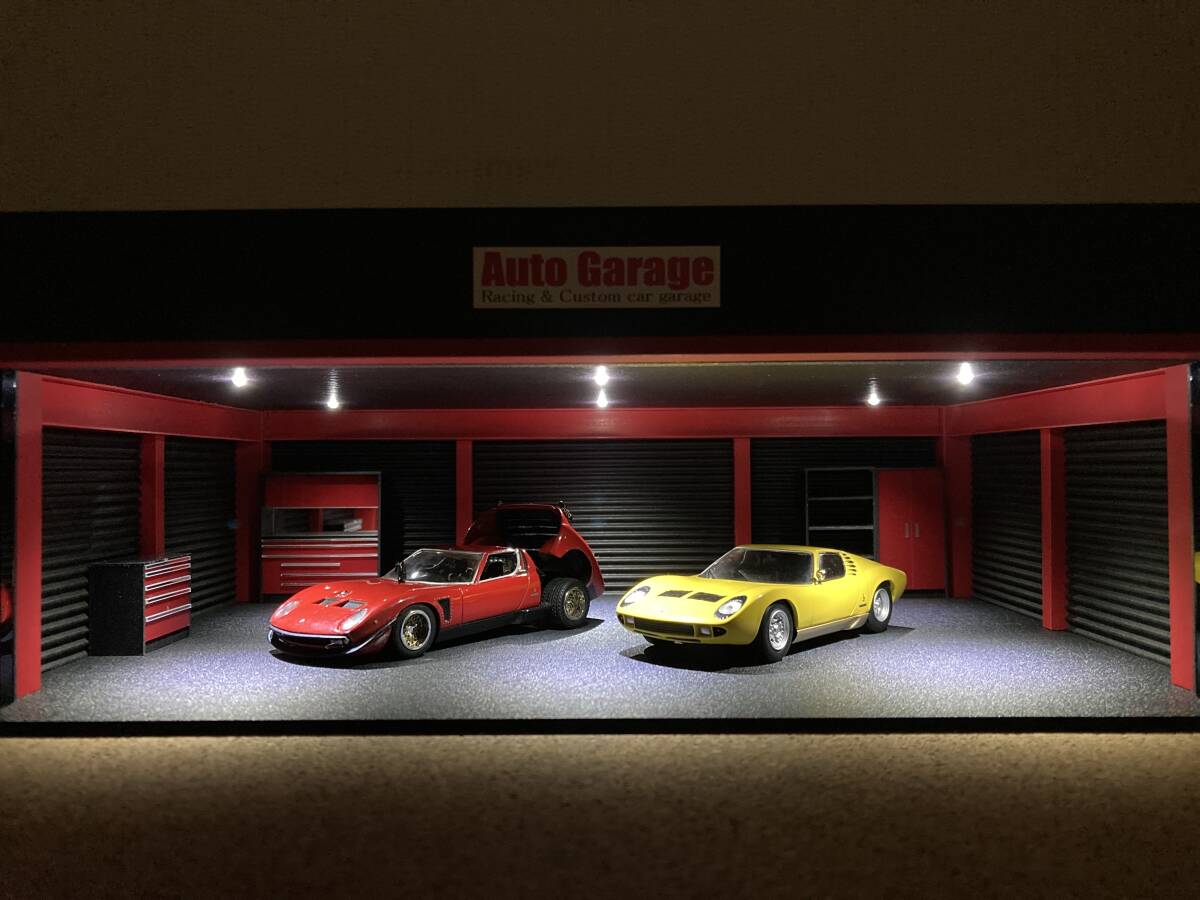 ミニカー専用ジオラマ：1/43 鉄骨造ガレージⅠ（ブラック