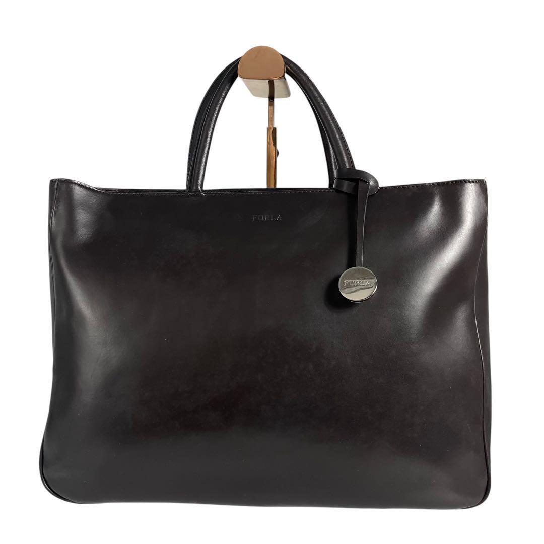 FURLA レザートートバッグ 中古・古着通販】FURLA (フルラ) レザートートバッグ オレンジ