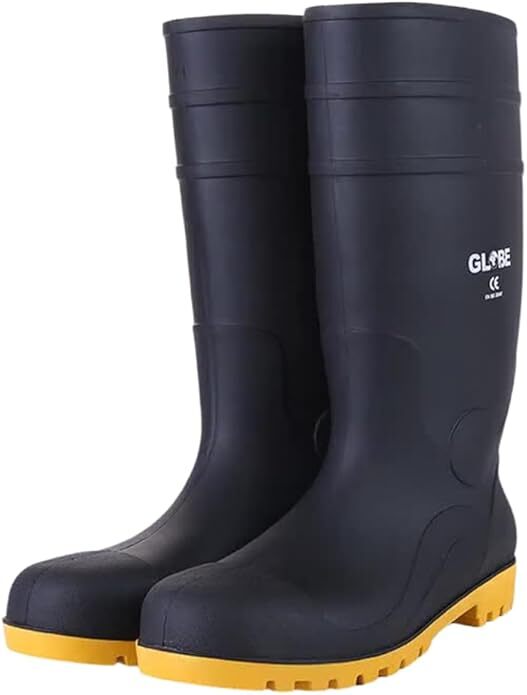 安全長靴 防水 軽量 あんぜん靴 作業長靴 耐油鋼先芯入り 踏み抜き防止 作業用 サイズ:27.5cm_画像1