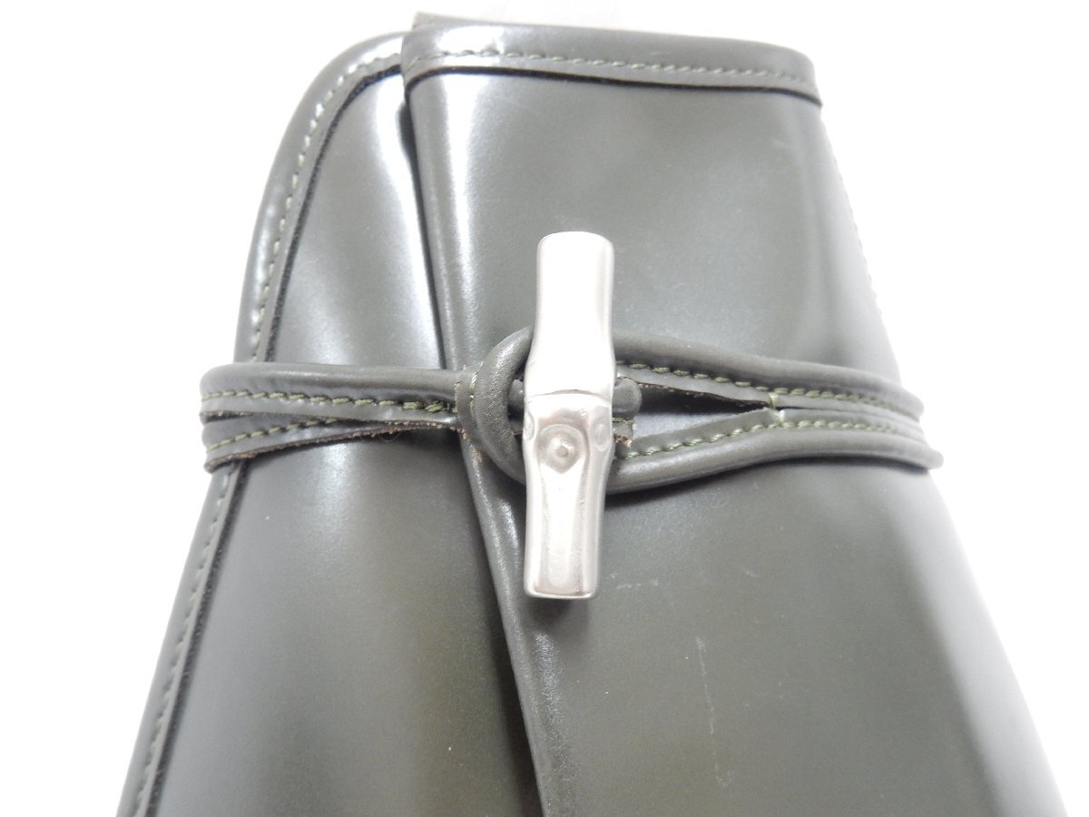 LONGCHAMP ロンシャン レザー ロゴ型押し リュックサック モスグリーン系 USED /2504D