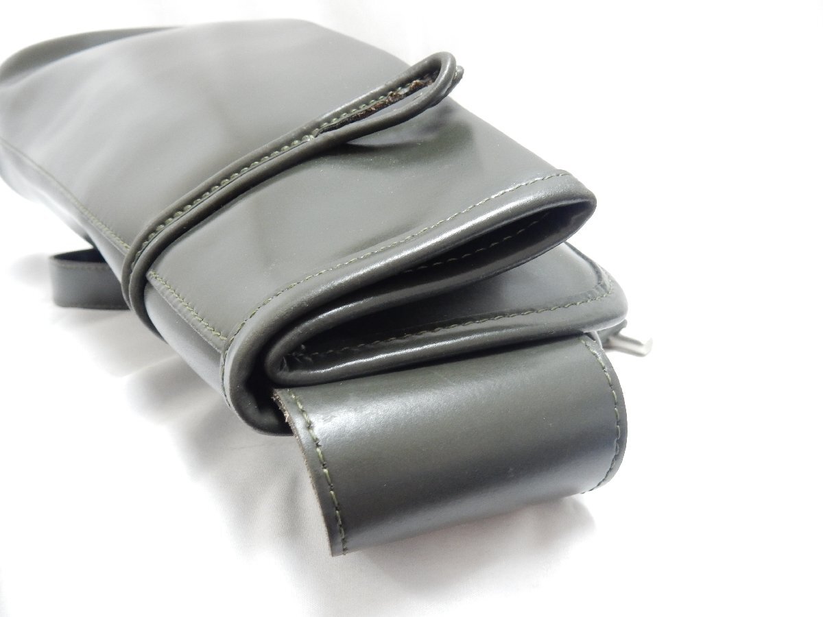 LONGCHAMP ロンシャン レザー ロゴ型押し リュックサック モスグリーン系 USED /2504D