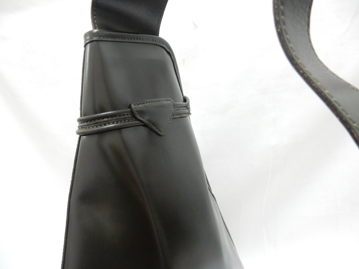 LONGCHAMP ロンシャン レザー ロゴ型押し リュックサック モスグリーン系 USED /2504D
