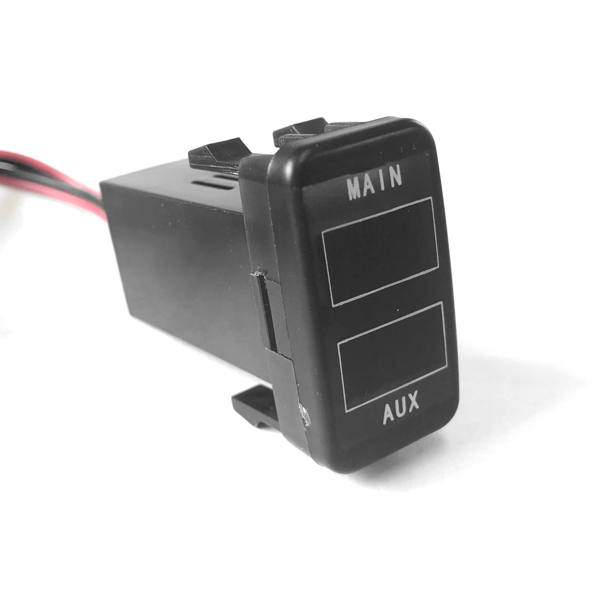 ★送320円★新品 POG スバル用 電圧計 2パターン MAIN+AUX　DEX/ステラ/プレオ他 スイッチホール取付 AUX-DQ_画像1