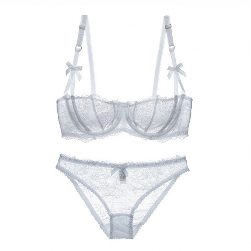  новое поступление розовый нижнее белье женщина верх и низ в комплекте sexy женский прозрачный прекрасный грудь макияж 2 позиций комплект половина cup гонки ..