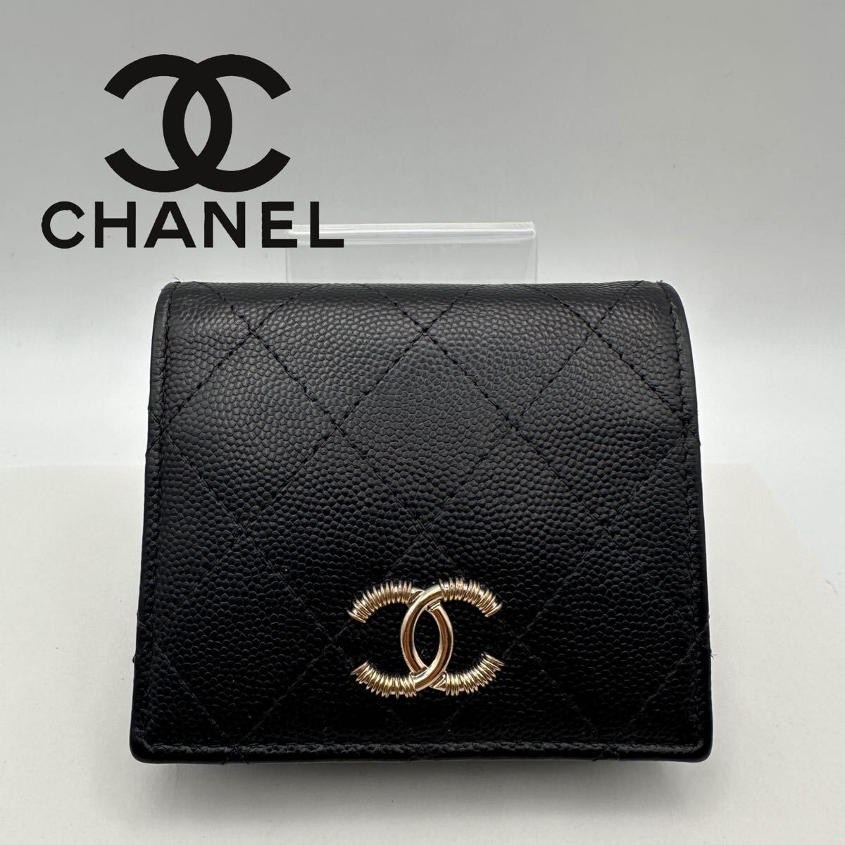新】CHANEL シャネル 財布 キャビアスキン 二つ折りスモール 新】CHANEL シャネル 財布 キャビアスキン 二つ折りスモール