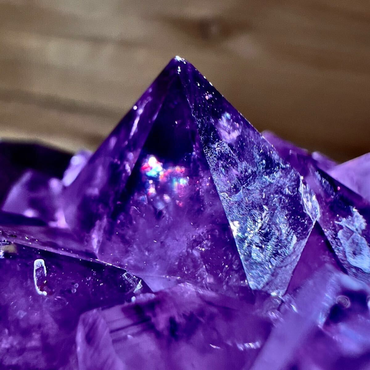 アメジスト クラスター レインボー 虹 ブラジル 紫水晶 天然石 アメジスト クラスター レインボー 虹 ブラジル 紫水晶 天然石