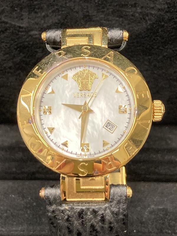 b04】VERSACE ヴェルサーチ シェル文字盤 XLQ90 3Pダイヤ b04】VERSACE ヴェルサーチ シェル文字盤 XLQ90 3Pダイヤ
