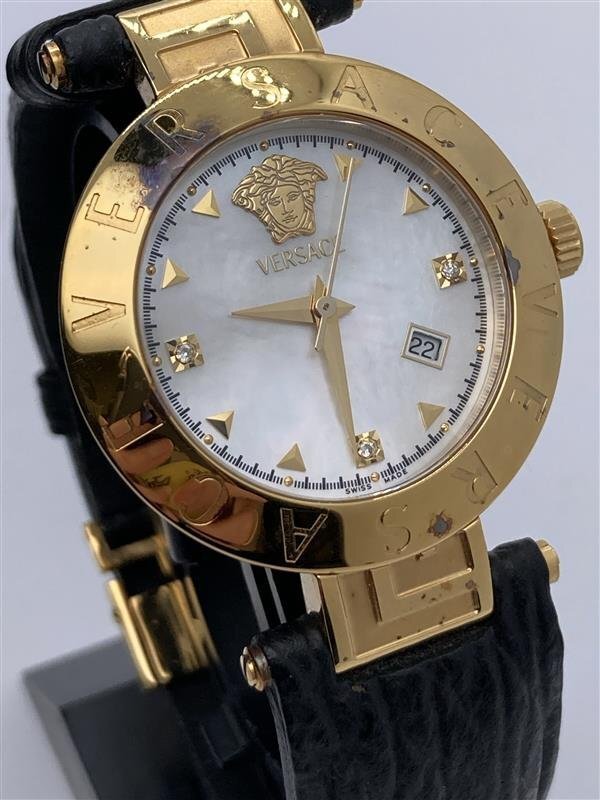 b04】VERSACE ヴェルサーチ シェル文字盤 XLQ90 3Pダイヤ b04】VERSACE ヴェルサーチ シェル文字盤 XLQ90 3Pダイヤ