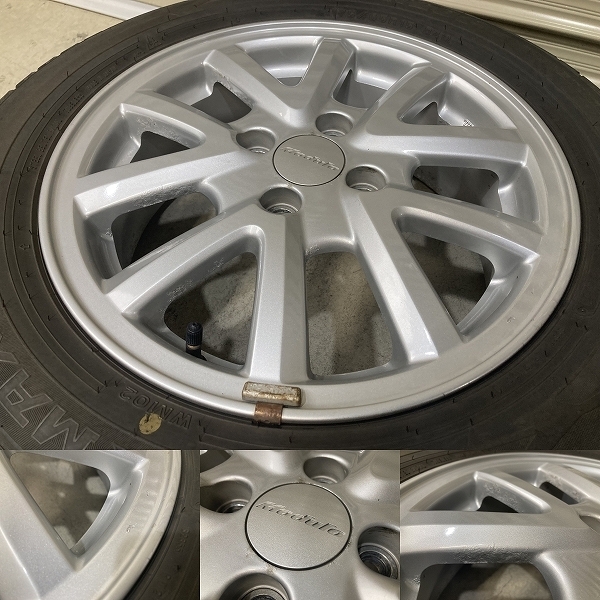 バリ溝 Modulo ホンダ 純正OP 15インチ 5.5J +45 PCD100 4H DUNLOP WM02 175/65R15 4本 フィット フリード グレイス (P1692)
