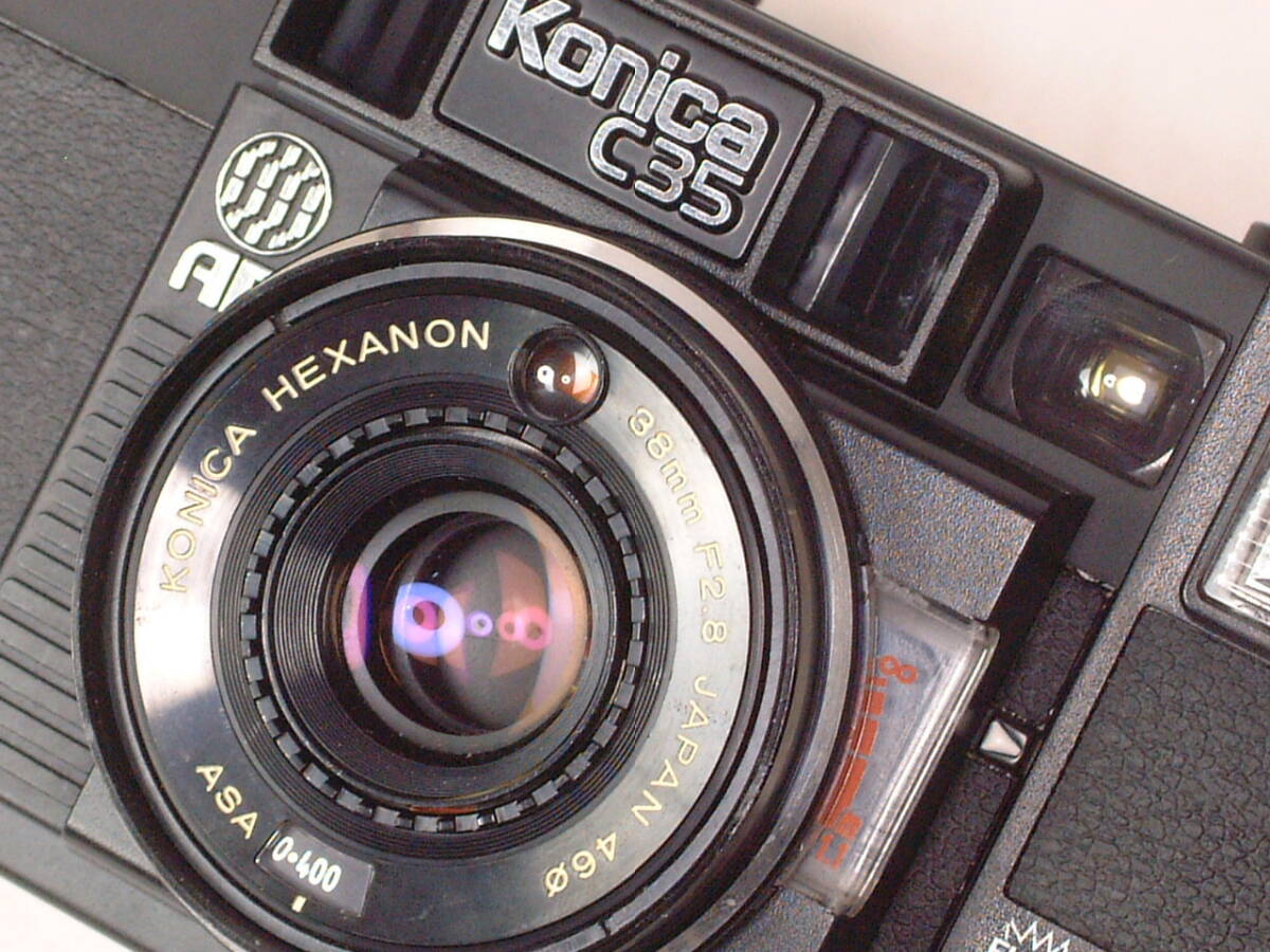 Konica C35 AF 38mm F2.8 外観程度良品 (美品中古/通電/動作確認 Konica C35 AF 38mm F2.8 外観程度良品 (美品中古/通電/動作確認