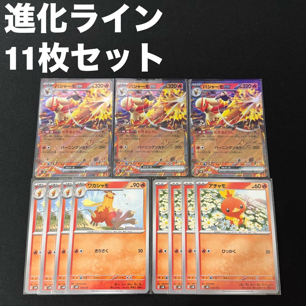 バシャーモex 3枚 ワカシャモ 4枚 アチャモ 4枚 11枚セット #2 バシャーモex 3枚 ワカシャモ 4枚 アチャモ 4枚 11枚セット #2