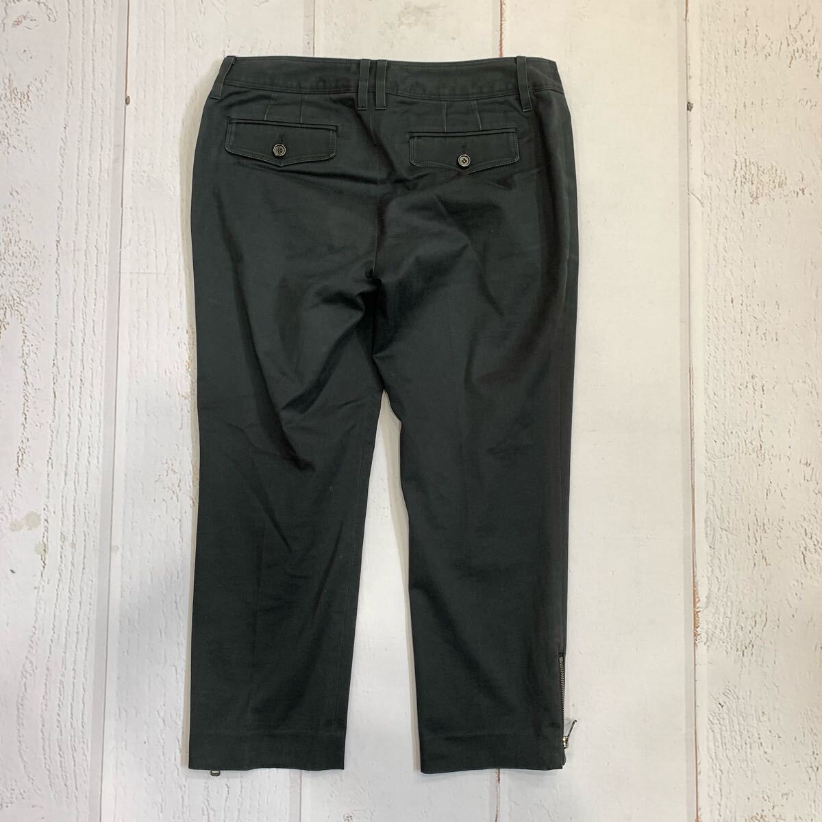 H ▼ 人気モデル!! '洗練されたデザイン' BURBERRY バーバリー 裾ジップ ストレッチ クロップドパンツ size:38 レディース ボトムス