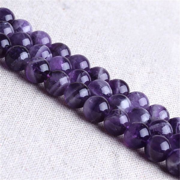 [EasternStar] 海外発送 7A 紫水晶 ドリーム アメジスト Amethyst 玉サイズ6mm 天然石 手作り 1連売り 長さ約40cm_画像1