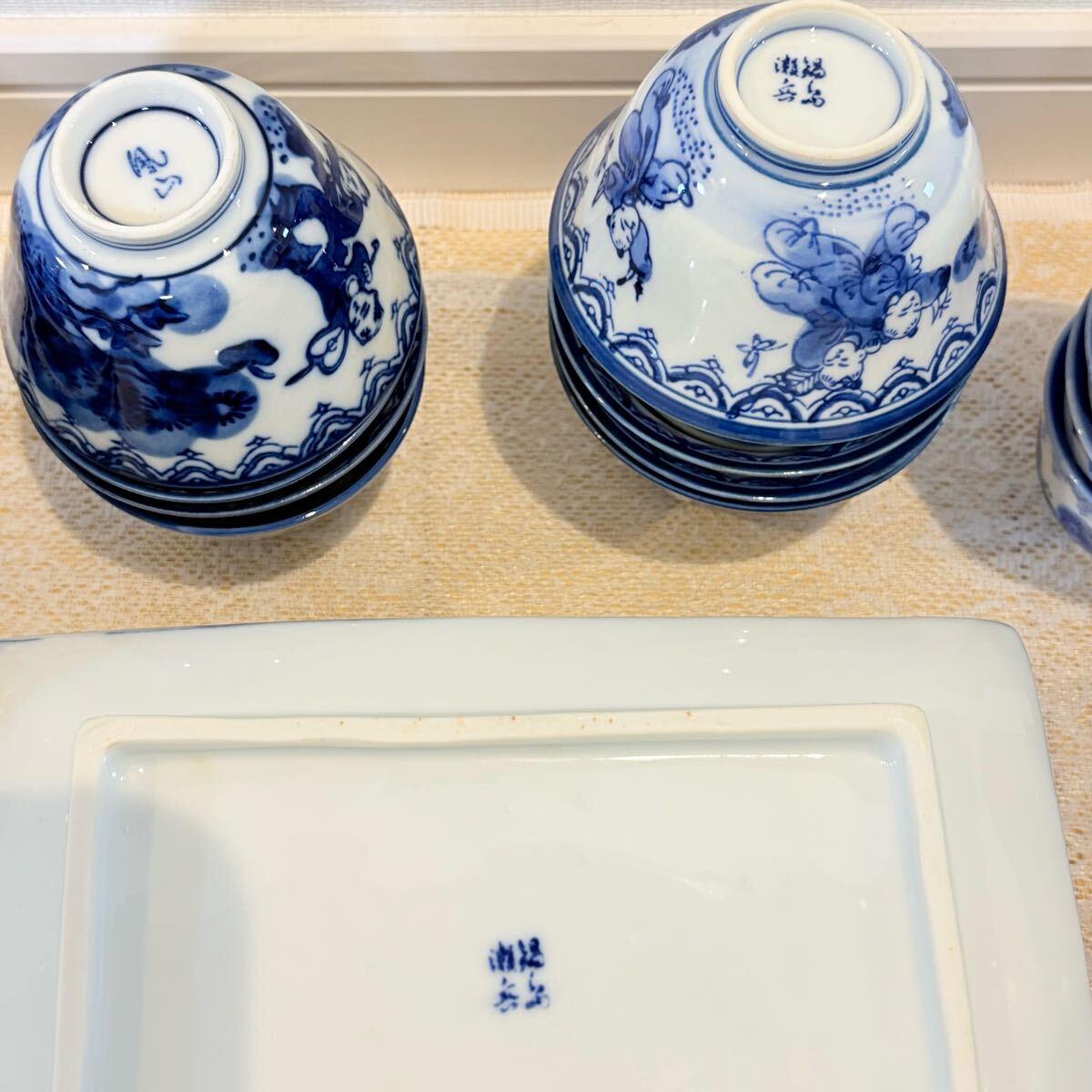 有田焼 美濃焼 唐子 湯呑 染付 皿 小鉢 長角皿 蓋付茶碗蒸し 卵 有田焼 美濃焼 唐子 湯呑 染付 皿 小鉢 長角皿 蓋付茶碗蒸し 卵