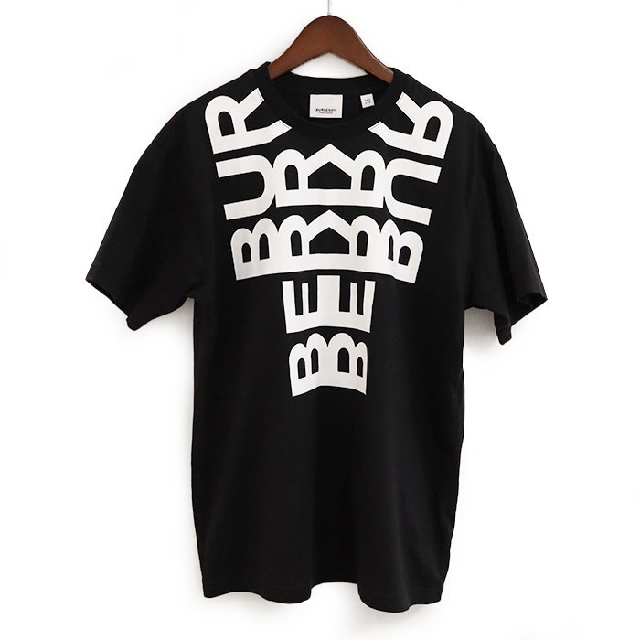 【アパレル】バーバリー(BURBERRY) ロゴプリントTシャツ 8052210 XXSサイズ 半袖 丸首 ブラック ホワイト コットン100% トップス 衣類