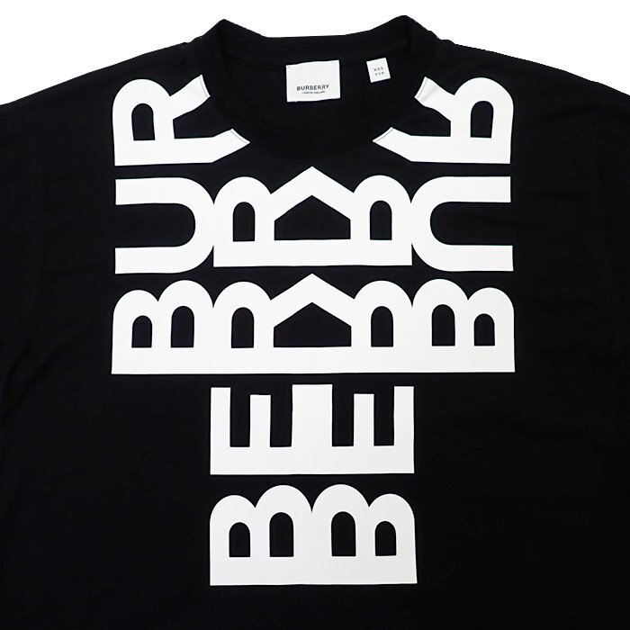 【アパレル】バーバリー(BURBERRY) ロゴプリントTシャツ 8052210 XXSサイズ 半袖 丸首 ブラック ホワイト コットン100% トップス 衣類
