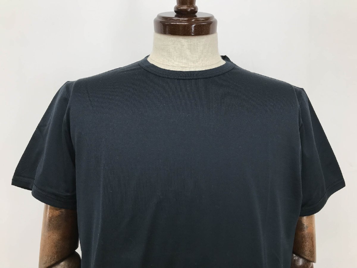 超美品【プラダ PRADA】ストレッチコットン クルーネック 半袖カットソー Tシャツ (メンズ) sizeS ネイビー系 イタリア制 ?17MT5714?