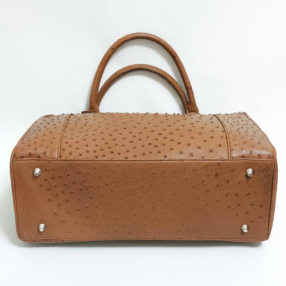 未使用品】オーストリッチ(ダチョウ革)レザー ハンドバッグ 未使用品】オーストリッチ(ダチョウ革)レザー ハンドバッグ