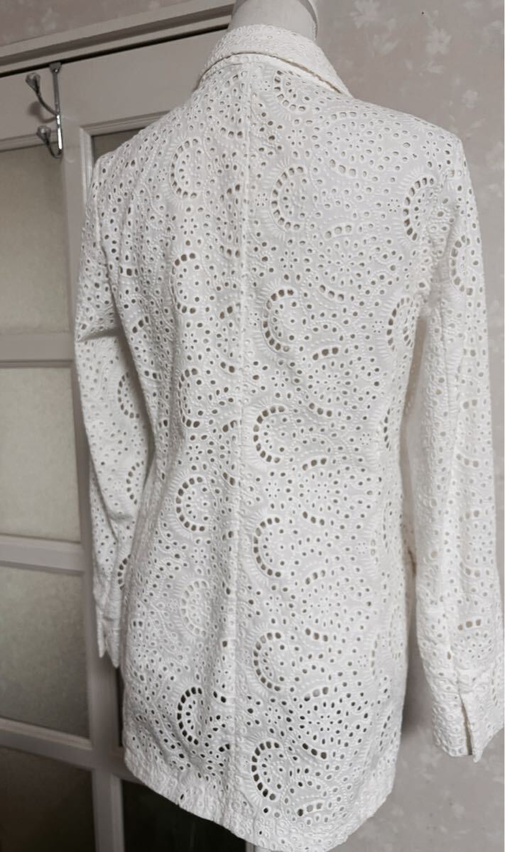 極美品 ラウンジドレス 総レース ロング ジャケット 白 綿 100 Fサイズ 極美品 ラウンジドレス 総レース ロング ジャケット 白 綿 100 F