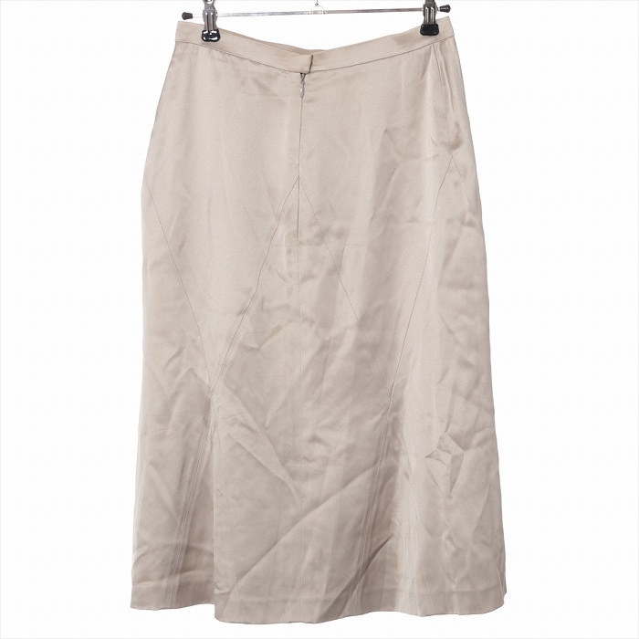シャネル （CHANEL） ココマーク シルク スカート P19876 ベージュ ＃38 ミディアム丈 ウェア（中古）