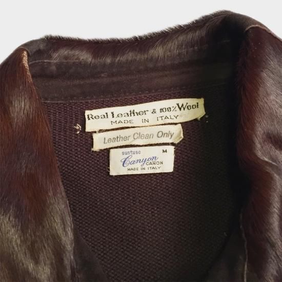 希少! 60's 70's ハラコ ジップアップ ニット ジャケット カーディガン italy イタリア製 vintage ヴィンテージ knit jacket unborn calf _画像3