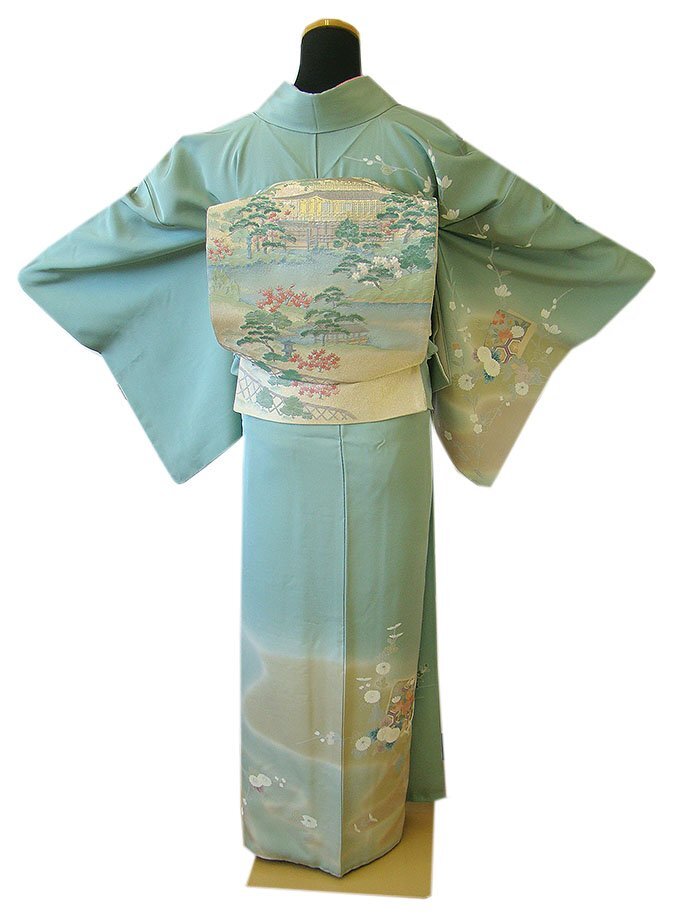 時代屋 裄67.1cm 極上一越地 附下げ 訪問着 西陣織 袋帯 帯〆 時代屋 裄67.1cm 極上一越地 附下げ 訪問着 西陣織 袋帯 帯〆