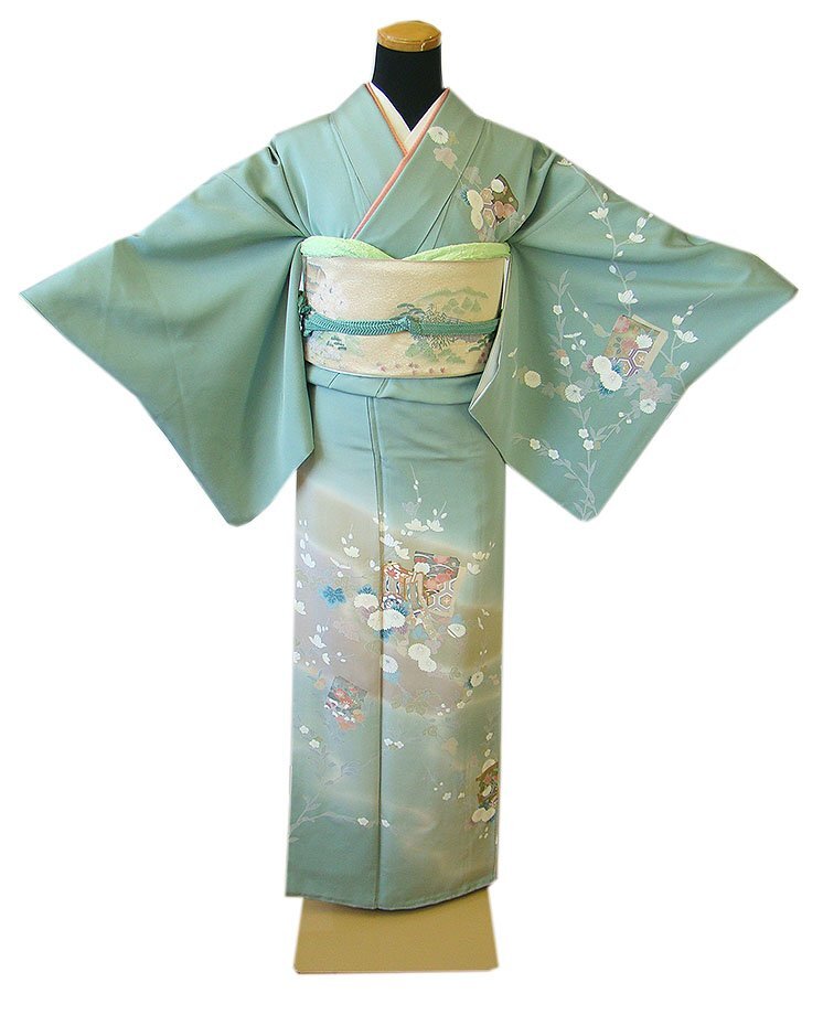 時代屋 裄67.1cm 極上一越地 附下げ 訪問着 西陣織 袋帯 帯〆 時代屋 裄67.1cm 極上一越地 附下げ 訪問着 西陣織 袋帯 帯〆