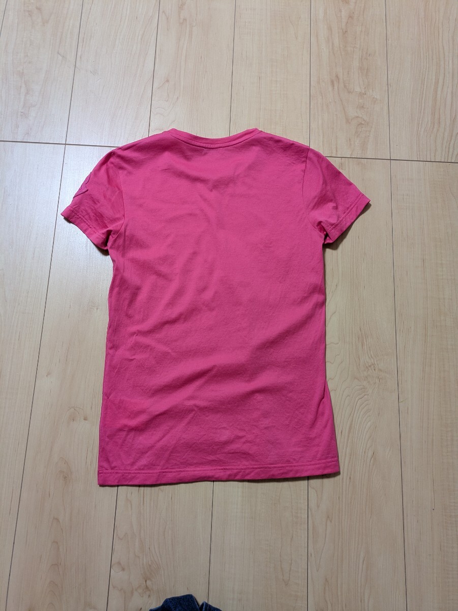 MONCLERモンクレール XS レディース 半袖Tシャツ ピンク 袖ロゴ MONCLERモンクレール XS レディース 半袖Tシャツ ピンク 袖ロゴ