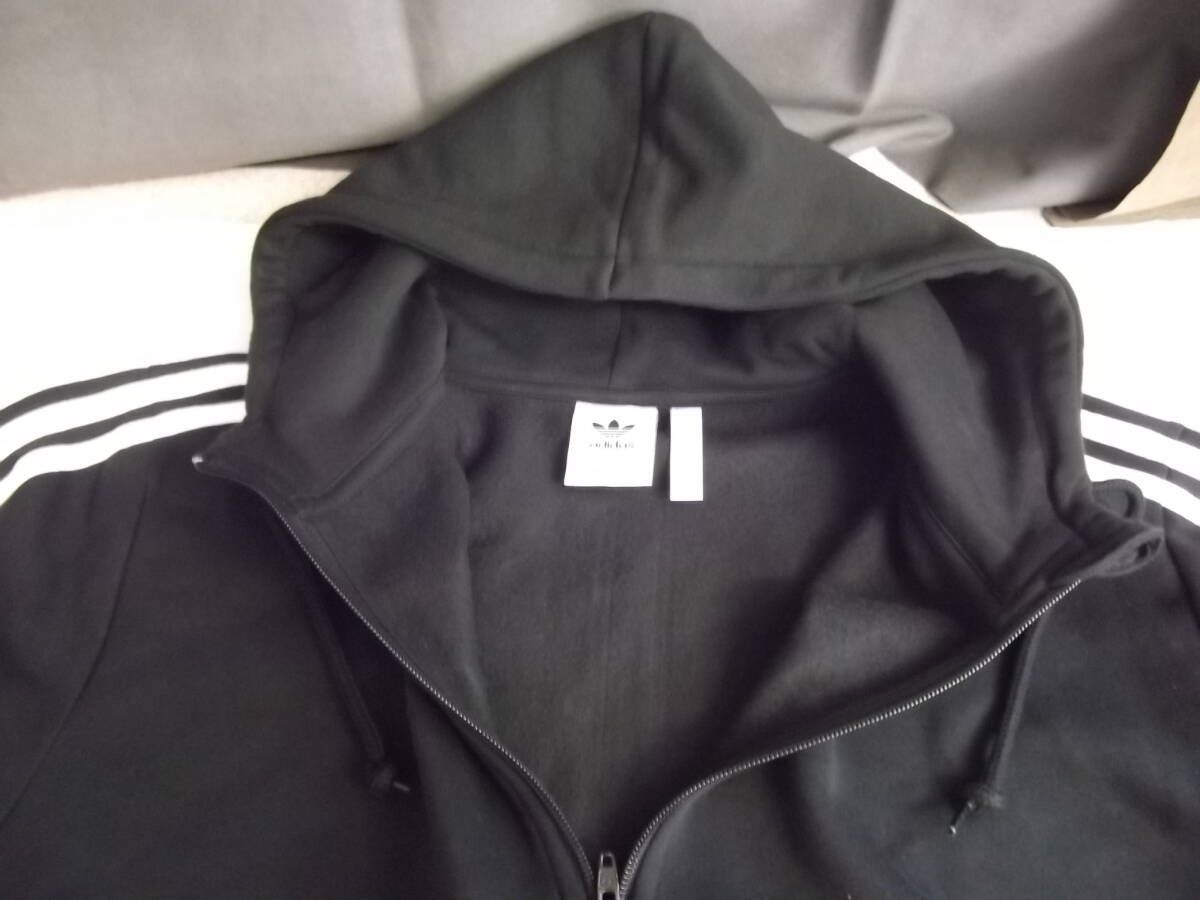 2427@美品 adidas(アディダス) 3STRIPES HZ HOODIE サイズ:0 里起毛/メンズ