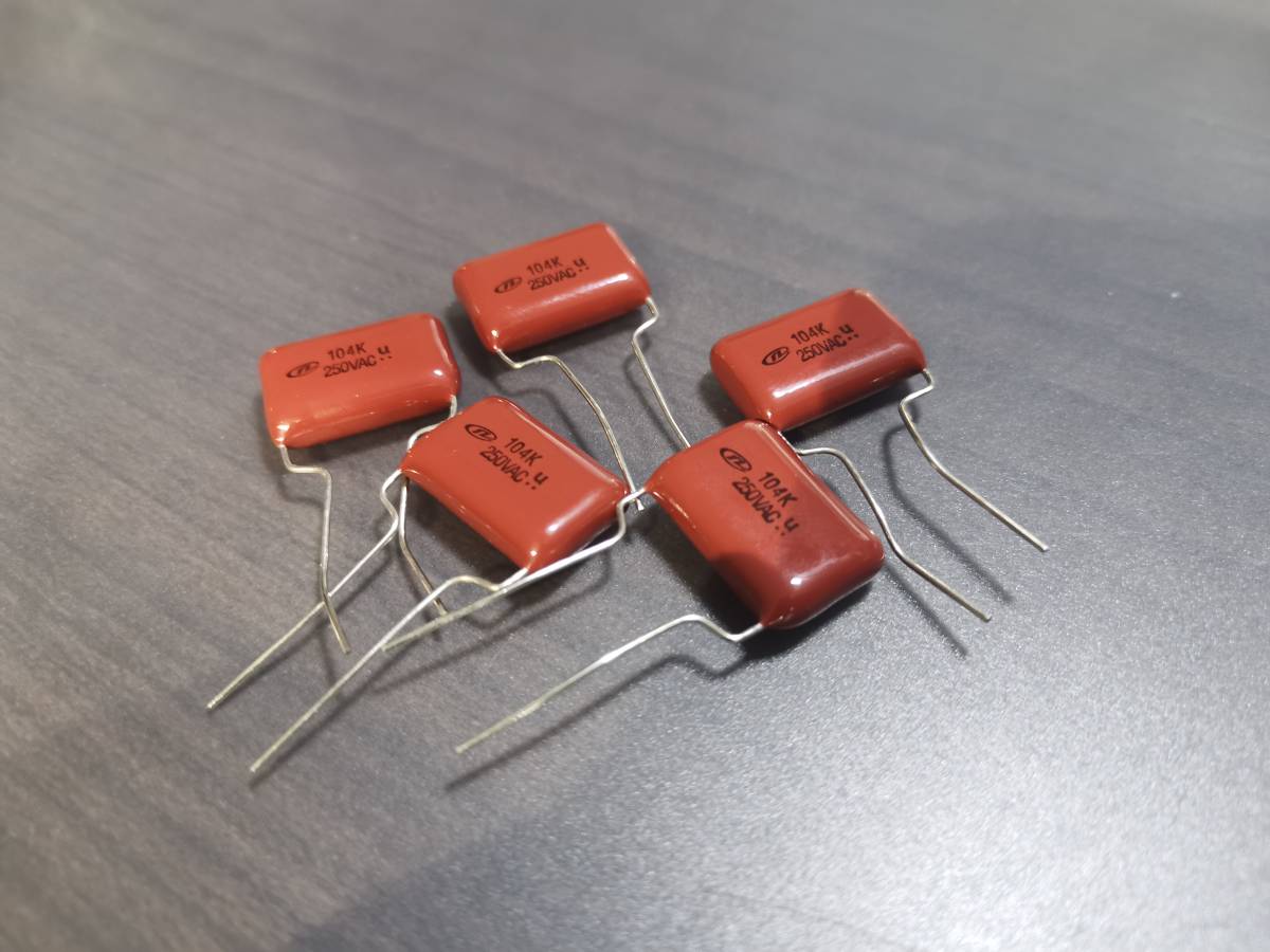 メタライズドフィルムコンデンサー 0.1uF 250VAC ニチコン(nichicon) 5个セット