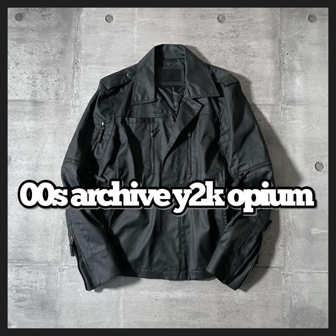 archiveコーティングジャケット 多重ジップ パンク短丈y2k opium archiveコーティングジャケット 多重ジップ パンク短丈y2k opium